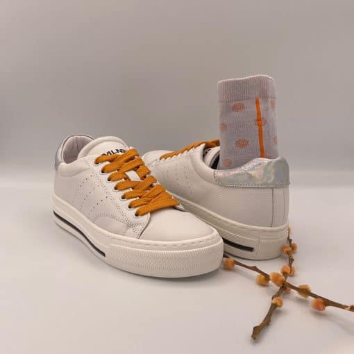 Retro Conversstyle Meline weiß Damenturnschuh Sneaker aus Italien